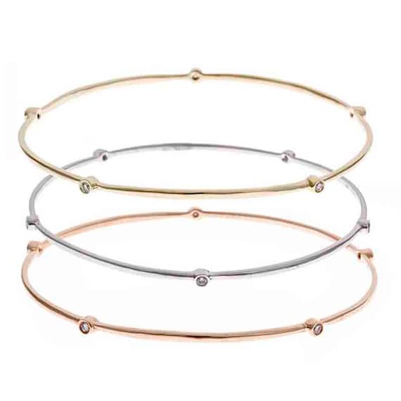 LADIES BANGLE 0.45CT ROUND DIAMOND 14K WHITE GOLD LADIES BANGLE 0.45CT ROUND DIAMOND 14K WHITE GOLD
