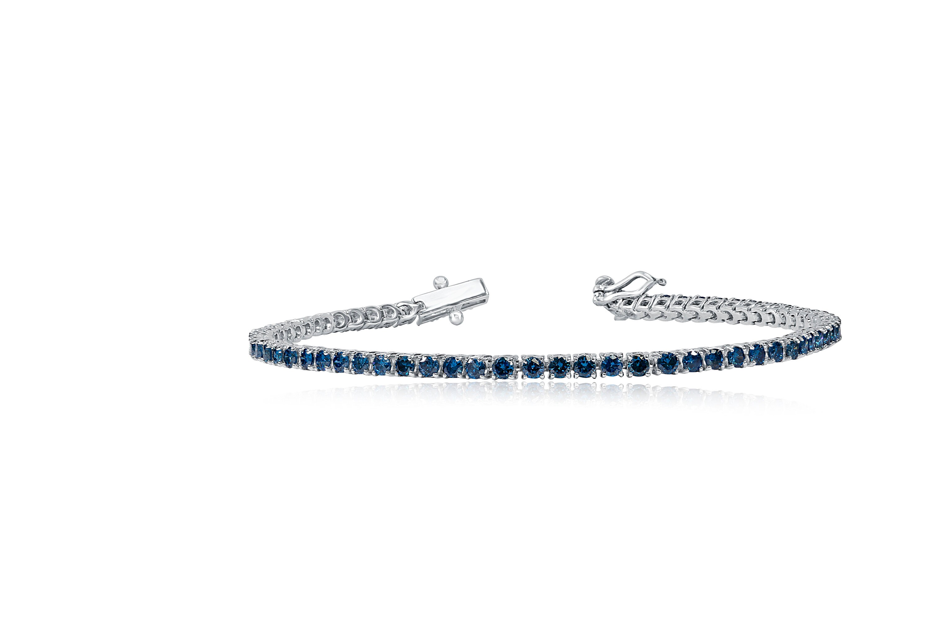 Blue diamond tennis bracelet online