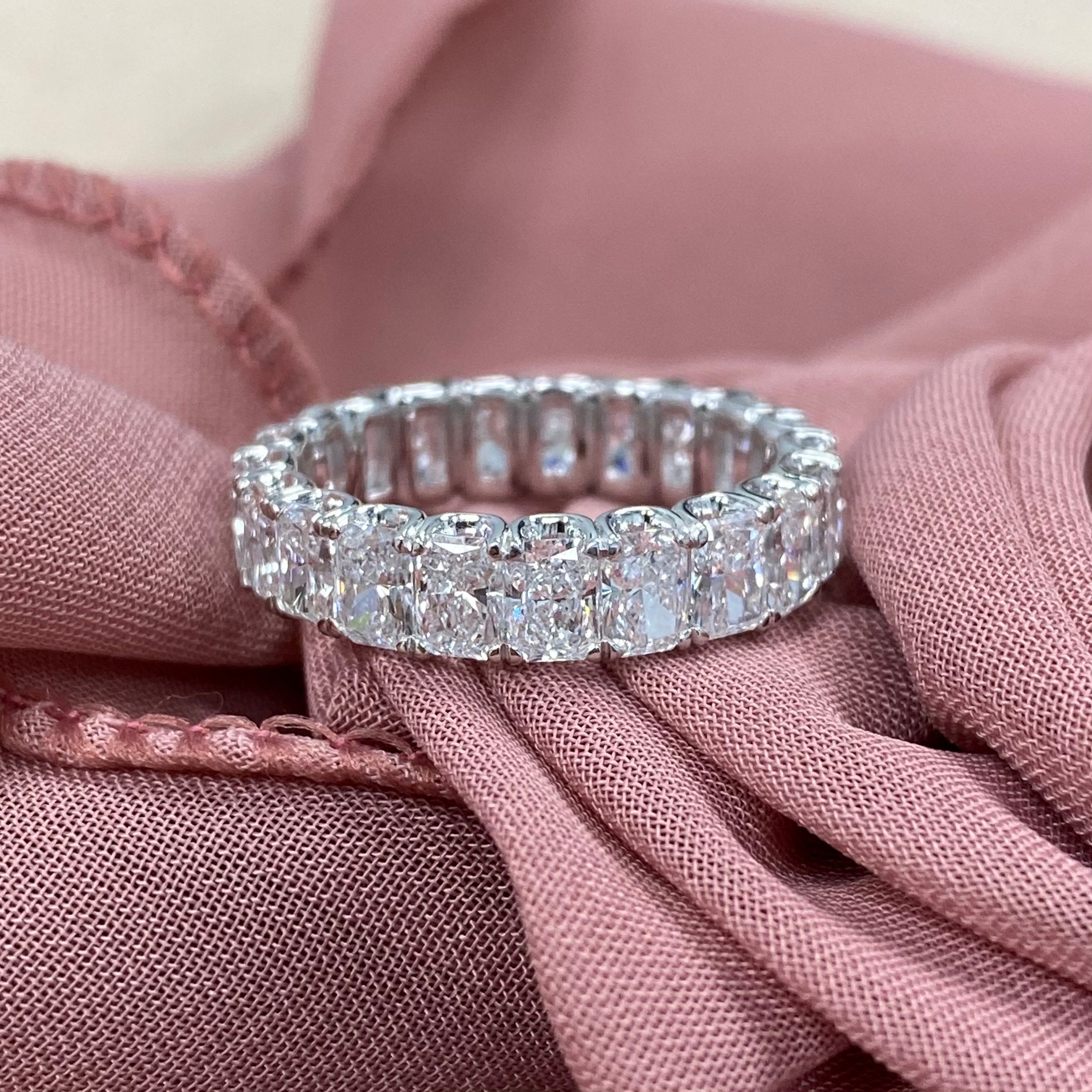 Radiant Cut Lab Grown Diamond Eternity Band, 14k Gold Stackable Ring 4. ...