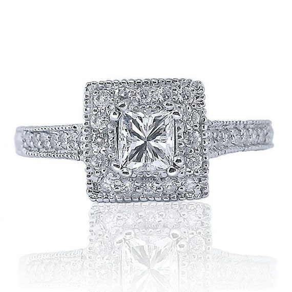 Modern princess sales cut engagement rings