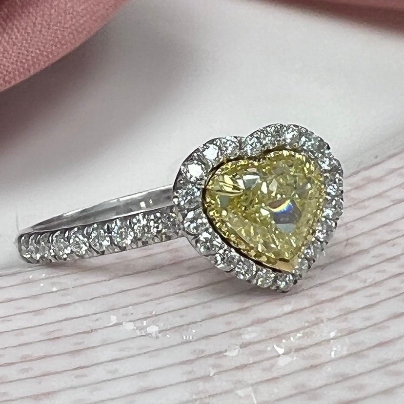 Yellow heart hotsell shaped diamond ring
