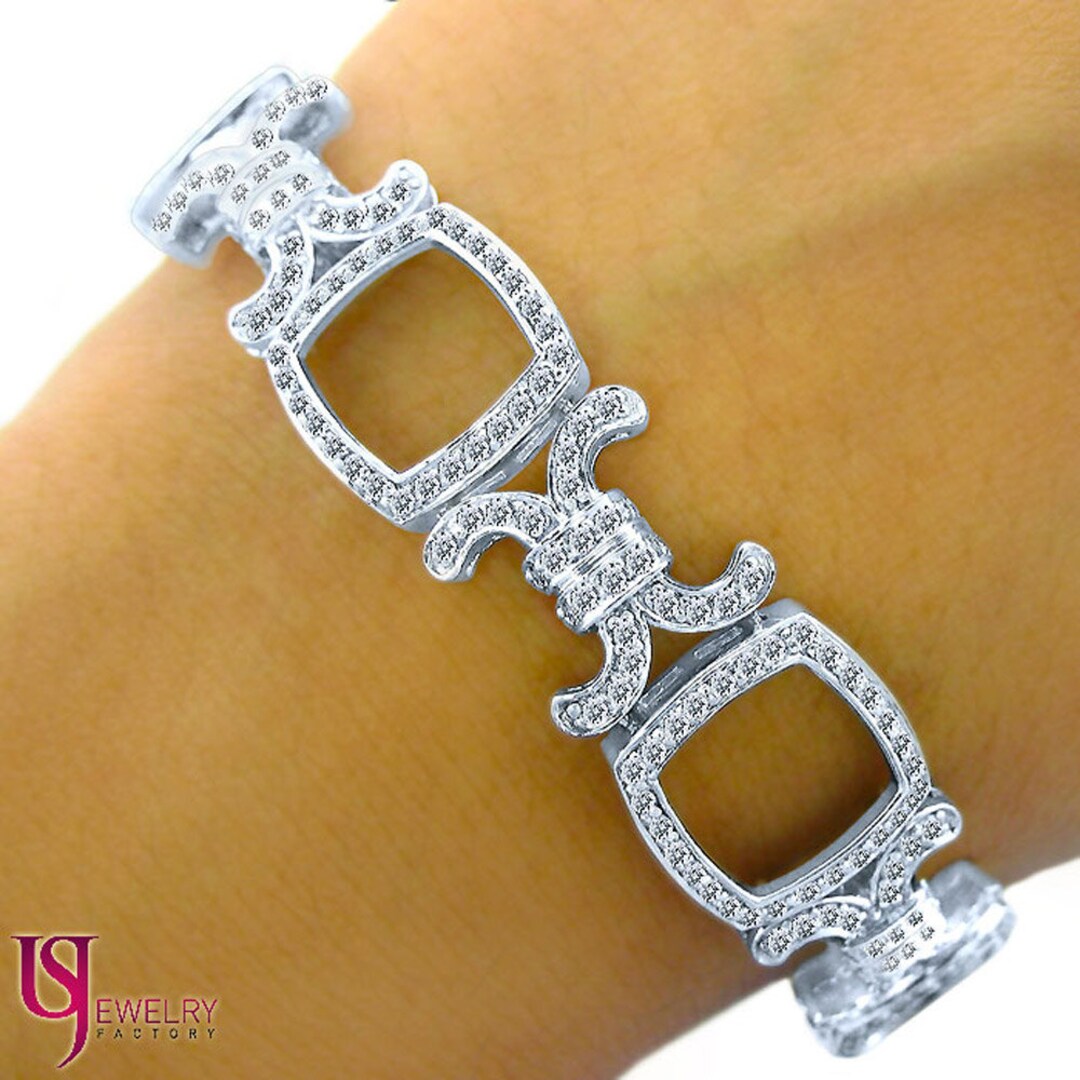 有名ブランド 3.30ct Cut Round Natural Real Bracelet, Diamond Link XOXO アクセサリー