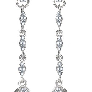 0.82Ct Diamond Dangle Earrings, Drop Dangle Earrings, Natural Round Cut Diamonds, Women&#39;s Wedding Bridal Earrings 14k White Gold