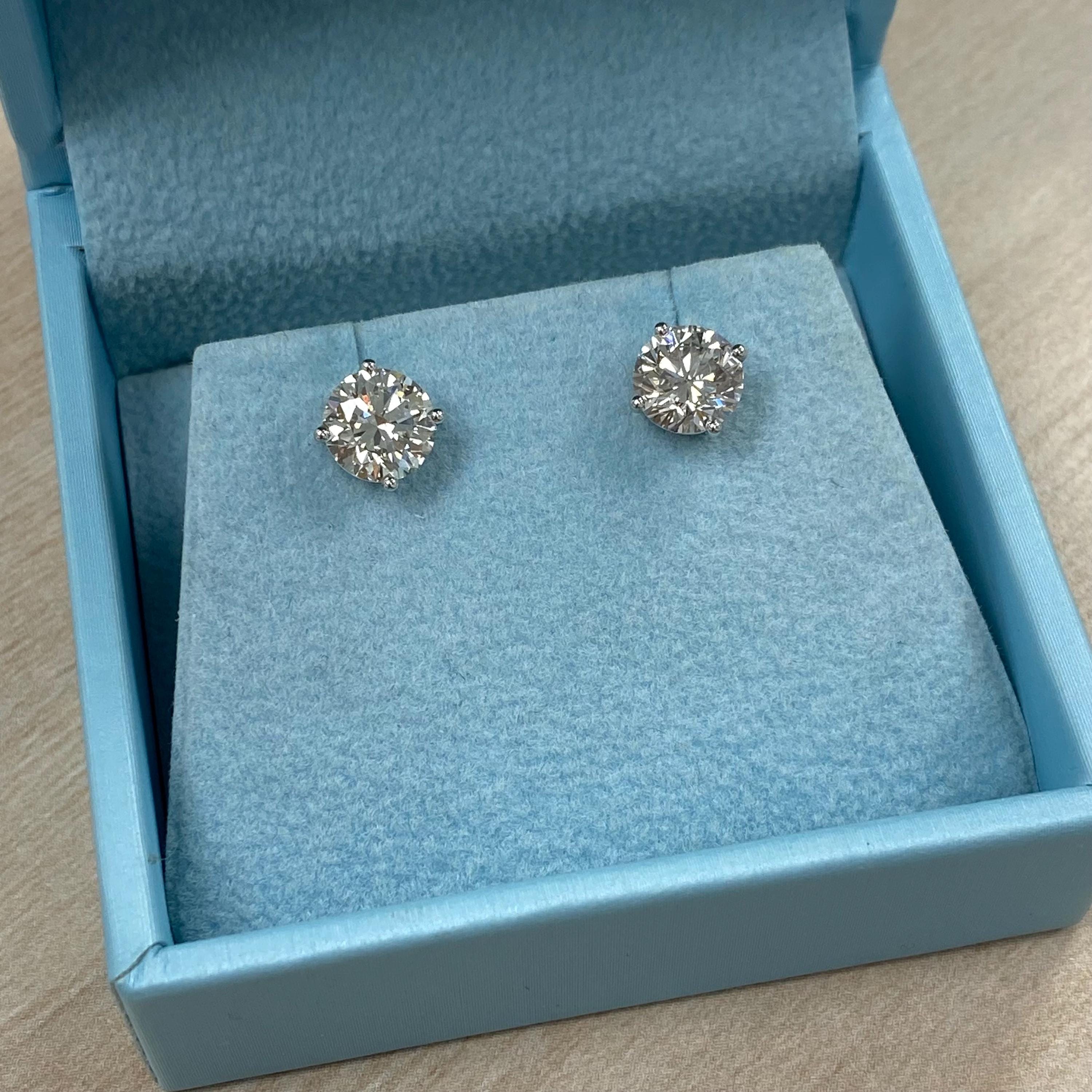 Limor 1/2 Carat Total Weight 14K White Gold Diamond Screw Back Stud Earrings – Authentic, I/J Color, I Clarity