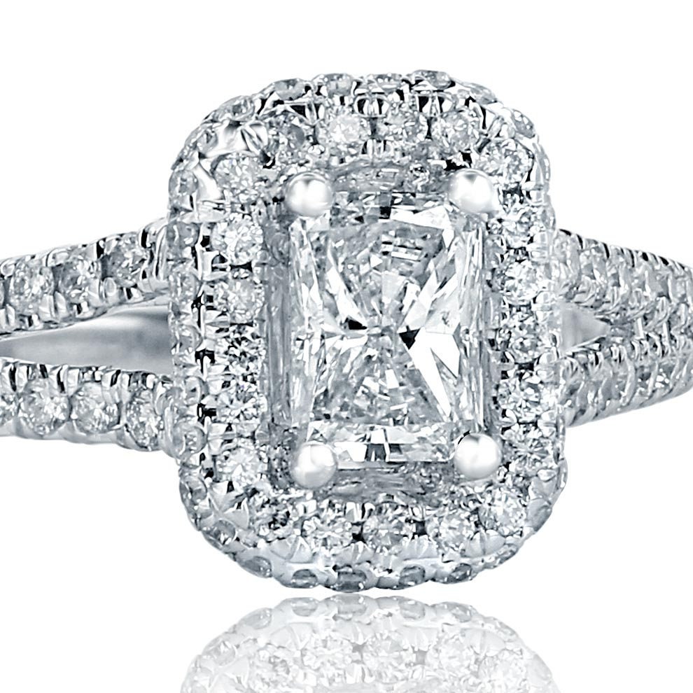 1.06 Ct Classic Radiant Cut Diamond Engagement Ring with 1.06 Ct Classic Radiant Cut Diamond Engagement Ring with