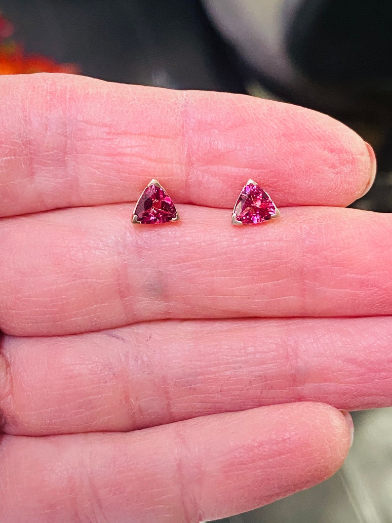 1 Carat Tourmaline Stud Earrings in 14k Yellow Gold Genuine Etsy