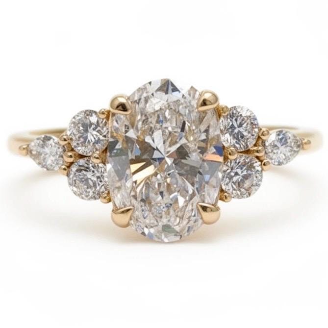 2ct IGI Oval Cut Lab Grown Diamond Engagement Ring, 14k Gold 2.50ctw - Etsy
