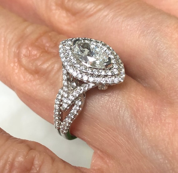 Double halo marquise engagement ring best sale