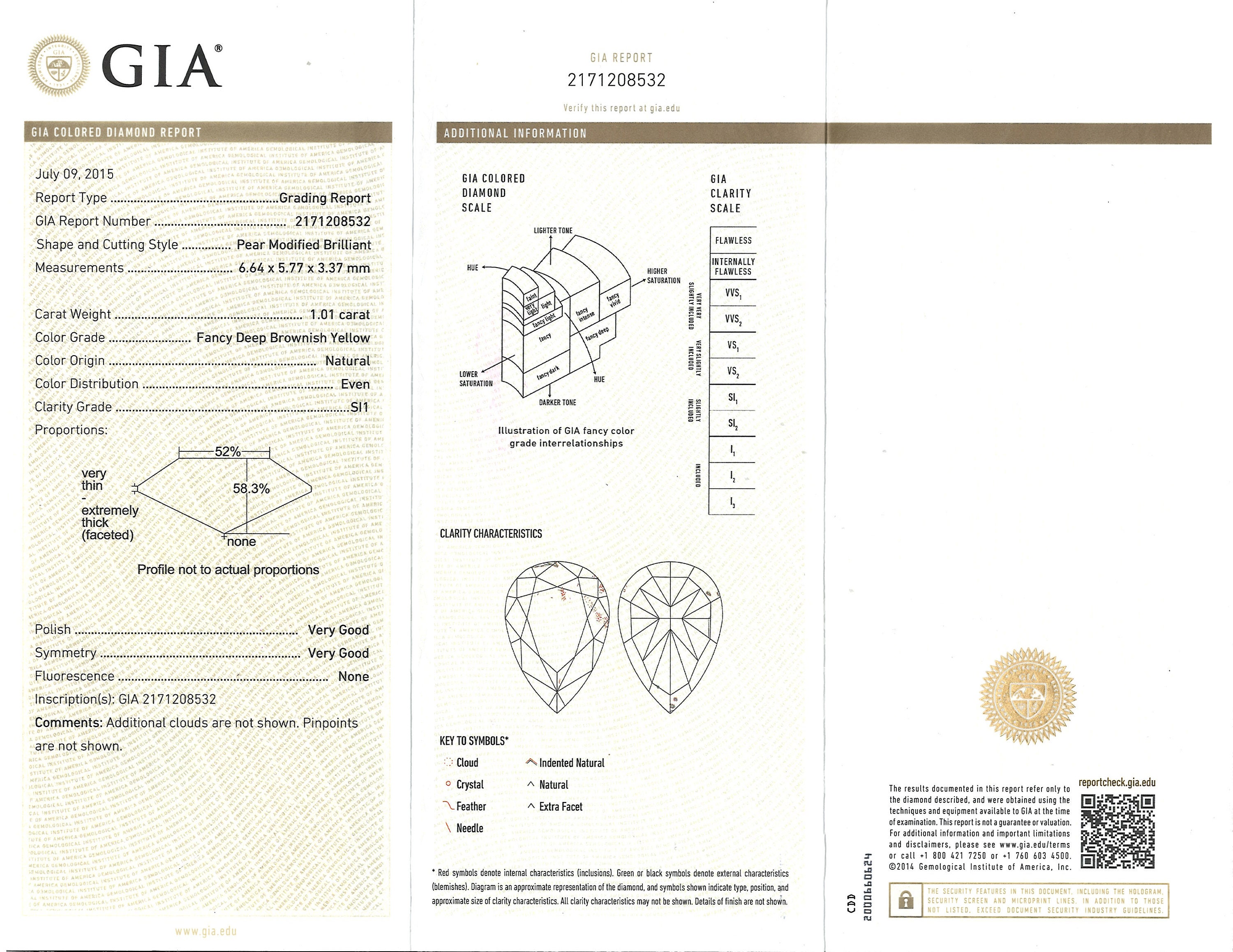 1.78CT GIA Certified Pear Modified Brilliant Cut Diamond Ring