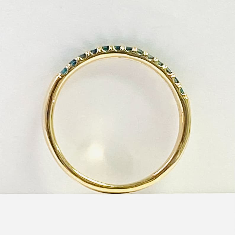 Diamond Wedding 0.25 Ct Diamond Wedding Ring 10k Yellow Gold 13 Blue Stones Anniversary Band Princess Cut Women/'s Pave Set Ring.