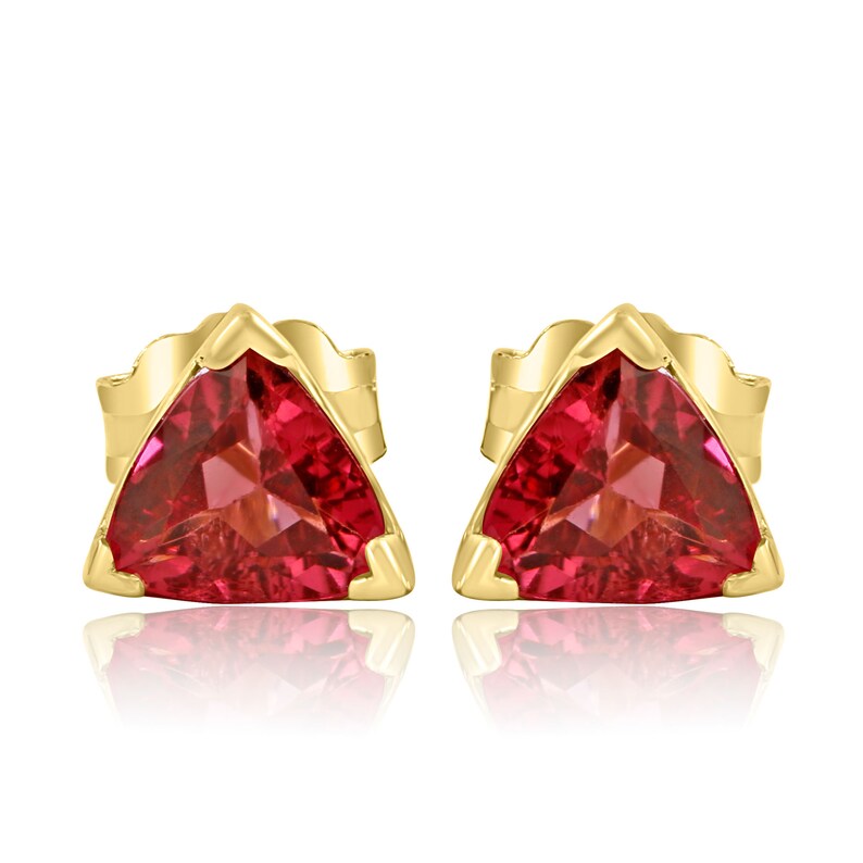 1 Carat Tourmaline Stud Earrings in 14k Yellow Gold Genuine Etsy
