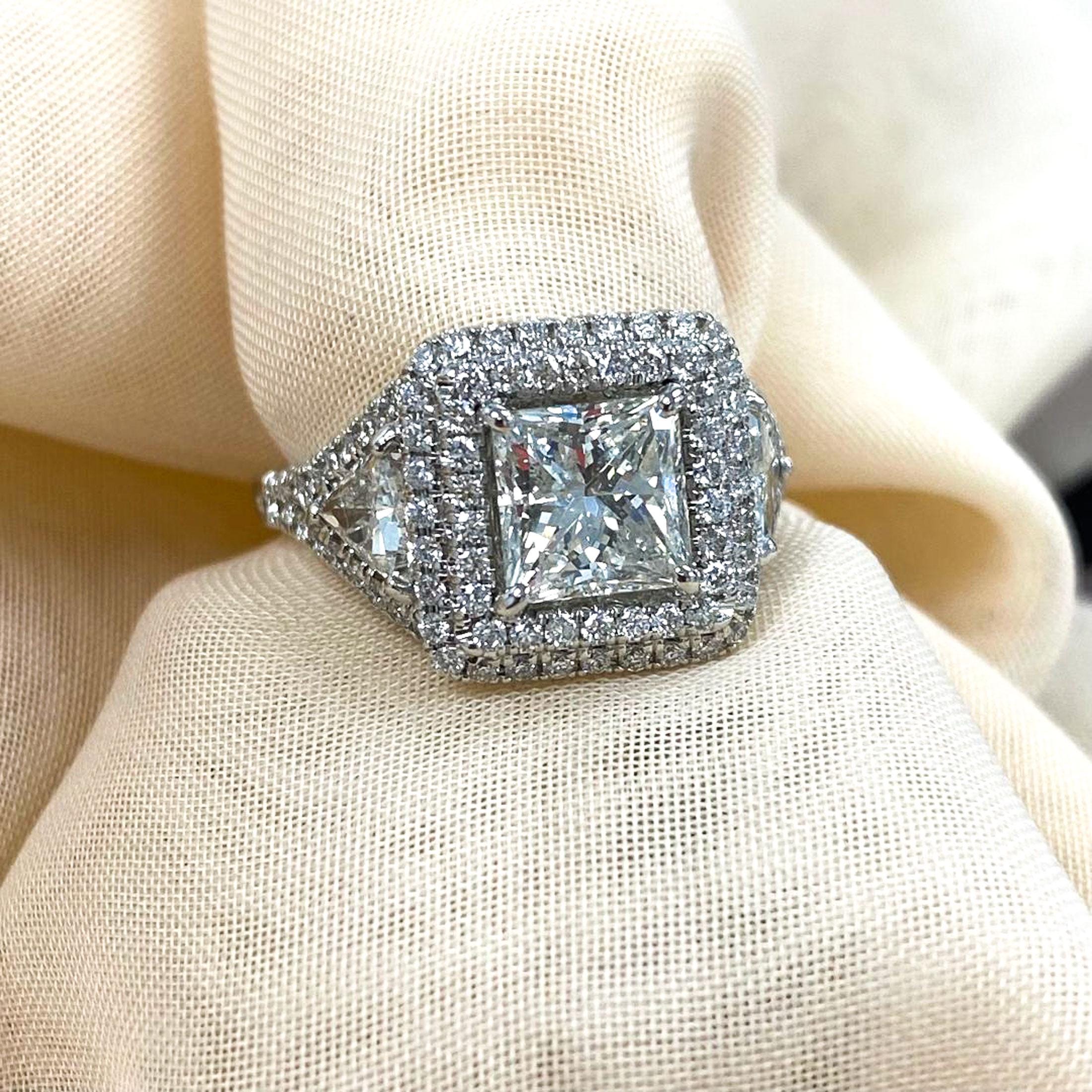 最新グッズがいっぱい 2.95ct Brilliant Princess Cut Designer