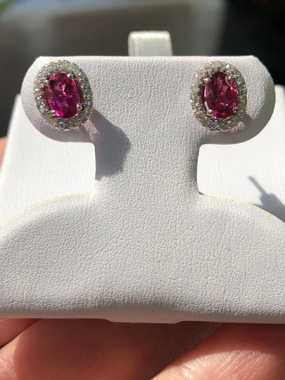 Pink tourmaline earring studs new arrivals