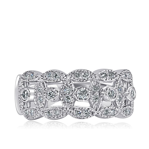 Diamond Wedding Band, 0.40 TCW, 14k White Gold Anniversary Ring
