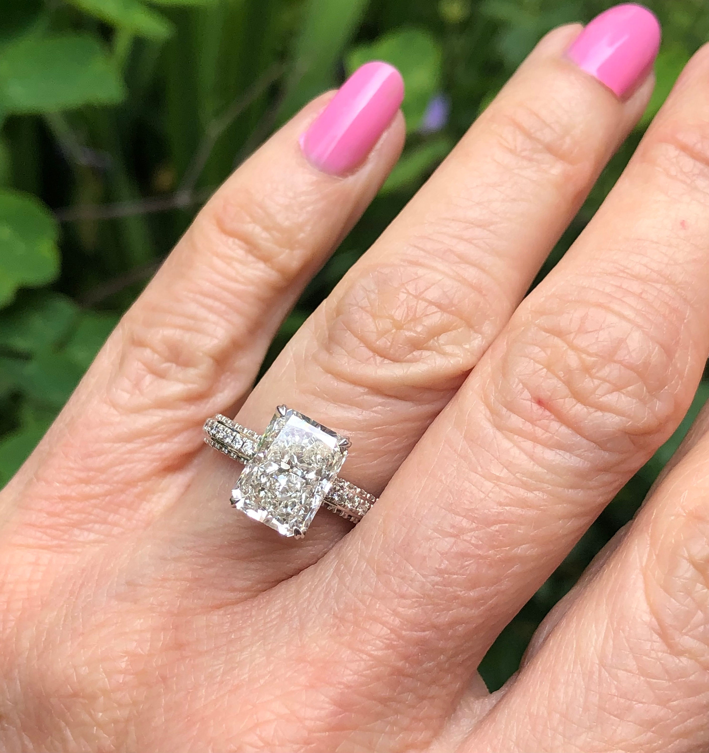 IGI Certified 4 CT Radiant Diamond Engagement Ring 18k White Etsy