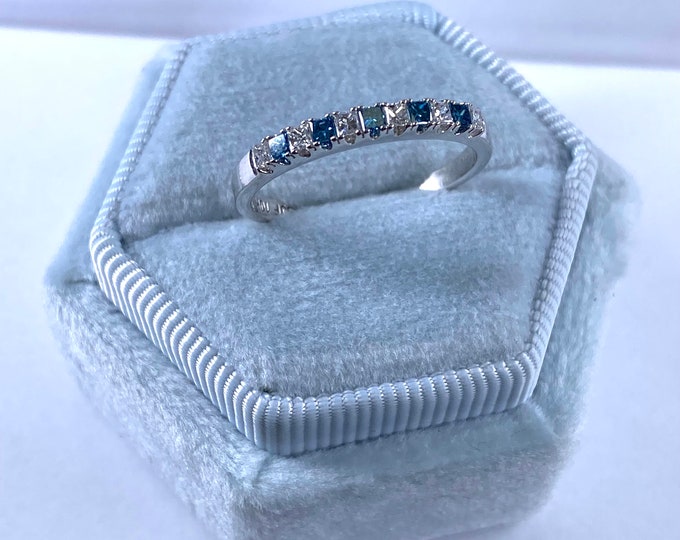 Sterling Silver Eternity Band Stackable Eternity Band Princess Cut ...