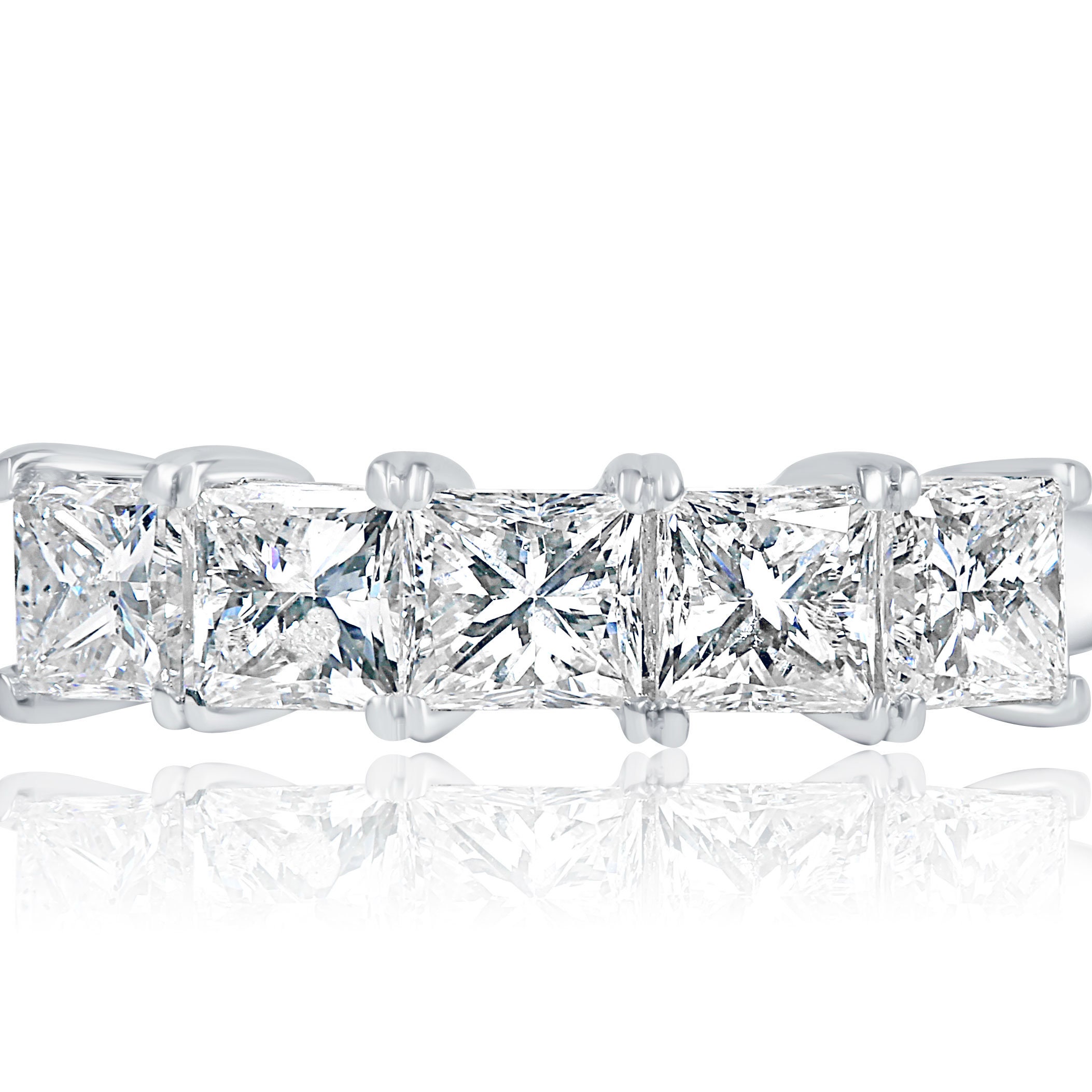 2.32ct Princess Cut Diamond Wedding Band 5 Stone Princess Cut Etsy