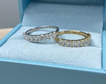 1 Carat Radiant Cut Lab Grown Diamond Wedding Band, 14K Gold Stacking Ring