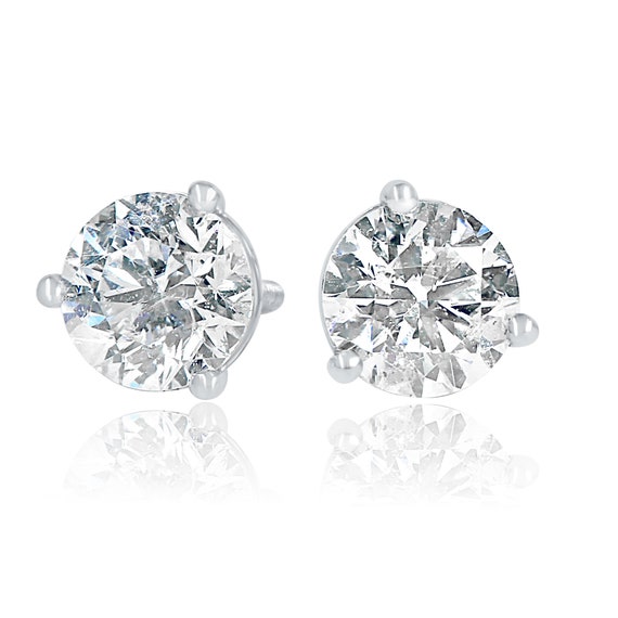 0.25ct Round Cut VVS1 Diamond Infinity Heart Stud Earrings 14k White Gold Over 