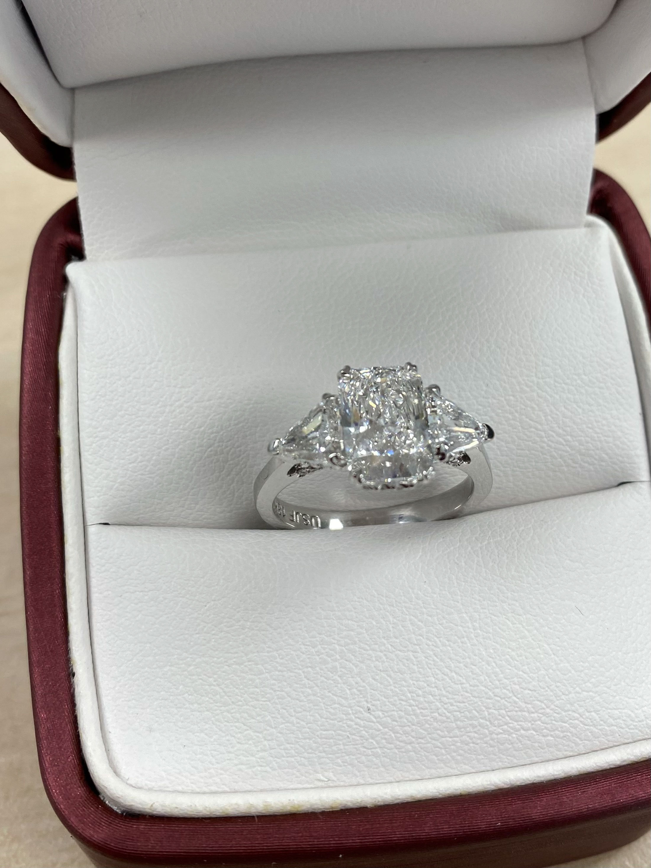 3 Stone 2.03CT D-VVS2 Lab Grown Radiant Cut Diamond