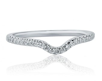 Diamond Wedding Band Enhancer, 14k Gold Stacking Ring, 0.20Ct