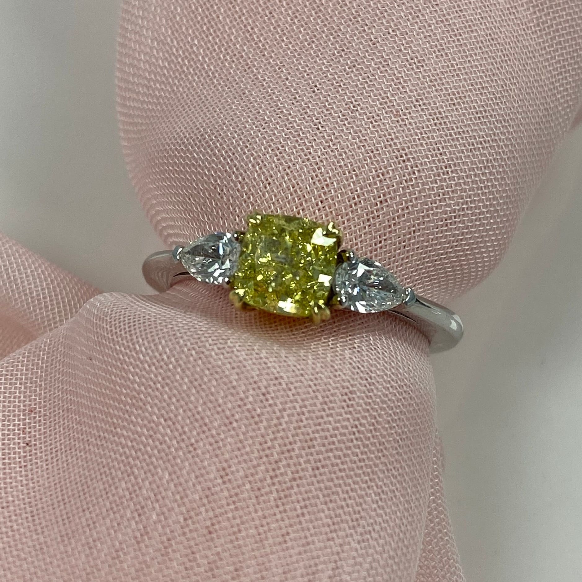 Fancy Intense Yellow 1.06ct GIA Certified Cushion Diamond Fancy Intense Yellow 1.06ct GIA Certified Cushion Diamond