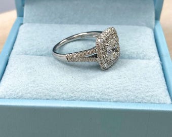 Bague d'engagement diamant radiant halo | Proud Diamond