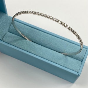 1.75Ct Diamond Bangle Bracelet 14k White Solid Gold, Slip-on Bangle, Women's Diamond Bracelet, Stackable Bangle, Eternity Diamond Bangle