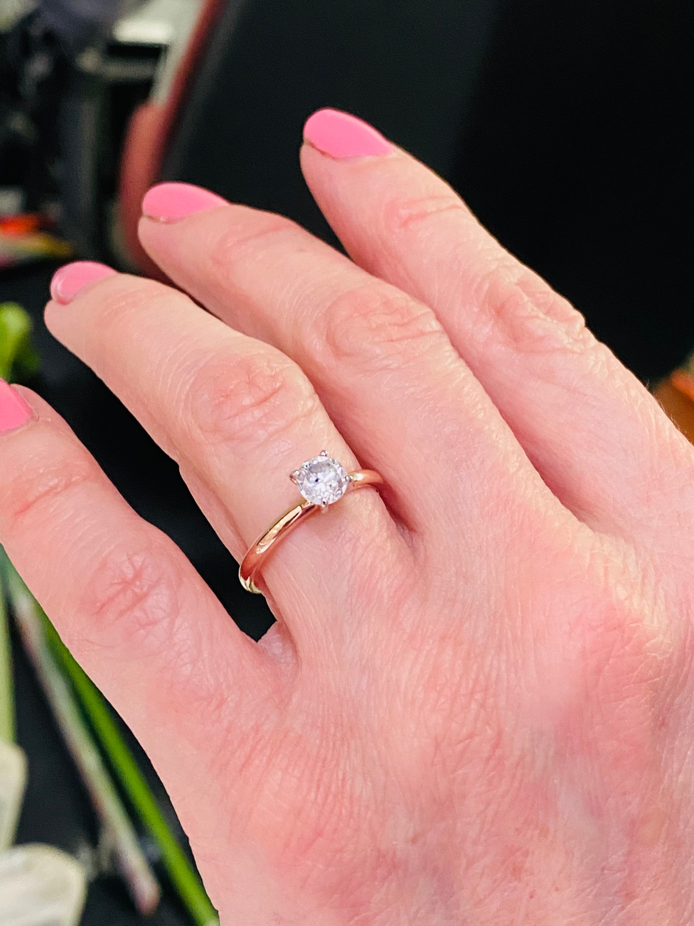 0.69 Ct GIA Certified Solitaire Engagement Ring 14k Rose Gold - Etsy