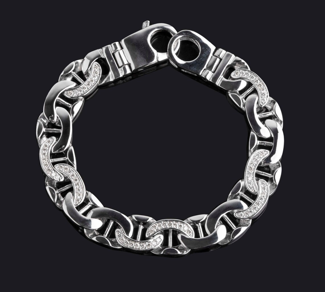 1.50 Ct Men's Diamond Bracelet Natural Diamond Bracelet Etsy