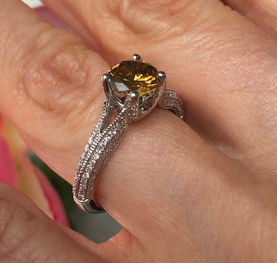 Oval Cut Split Shank Moissanite Engagement Ring | Forever Moissanite