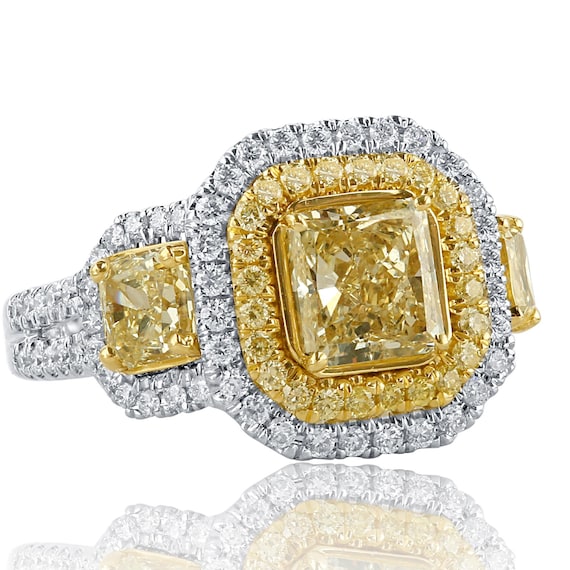 Natural yellow diamond rings sale