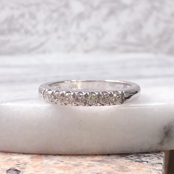 7 Stone Diamond Wedding Band, 0.30ct, 7 Stone Ring, Diamond 