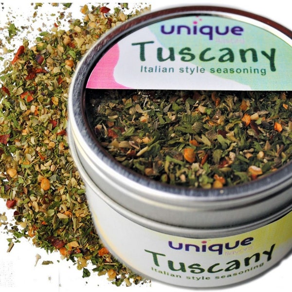 Pizza Spice Italian Inspired Spicy Seasoning Blend Tuscany 1.5 oz tin - Unique Flavors