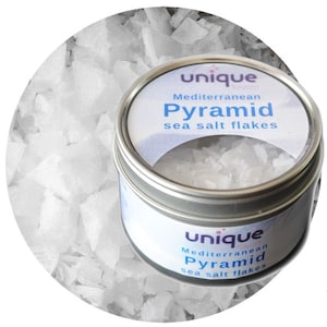 Mediterranean Pyramid Sea Salt Flakes 1.5 oz Tin Can - Unique Flavors