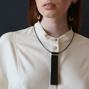 Long necklace for women&#39;s, boho necklace, Boho jewelry, simple necklace, simple jewelry, black leather necklace, black and gold necklace,