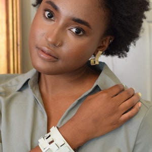 Cuff Bracelet, Black Bracelet, Women Jewelry, Leather Bracelet, Women bracelet, statement jewelry, unique jewelry for women