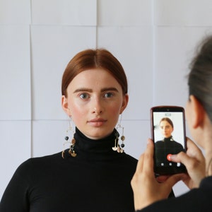 Mobile Earrings, Geometric dangle earring, Fringe earrings,