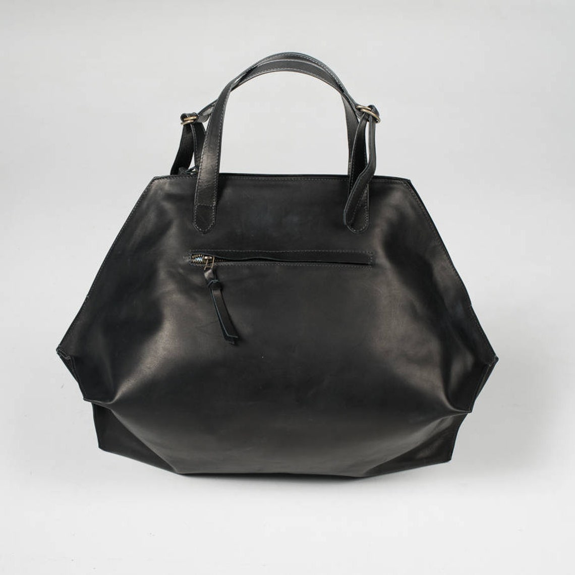 Black Duffle Bag Leather Weekend Bag Personalized Leather Etsy