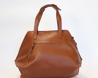 OVERSIZE WEEKENDER BAG, große Leinen-Einkaufstasche, Leder Tragetasche, Leder Geldbörse mit Reißverschluss, Crossbody Bag, große Einkaufstasche