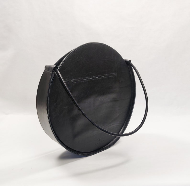 black Carry on Bag, everyday Black bag, handmade leather tote bag for woman, black Messenger Bag, image 7