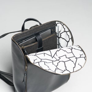 Student leather backpack, classic black Leather backpack, everyday leather bag, travel backpack, big fashion backpack, Christmas gift