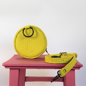 Sac rond à bandoulière, Sac à main en cuir, Petit sac à main pour dames, Sac de soirée, Sac rond en cuir personnalisé