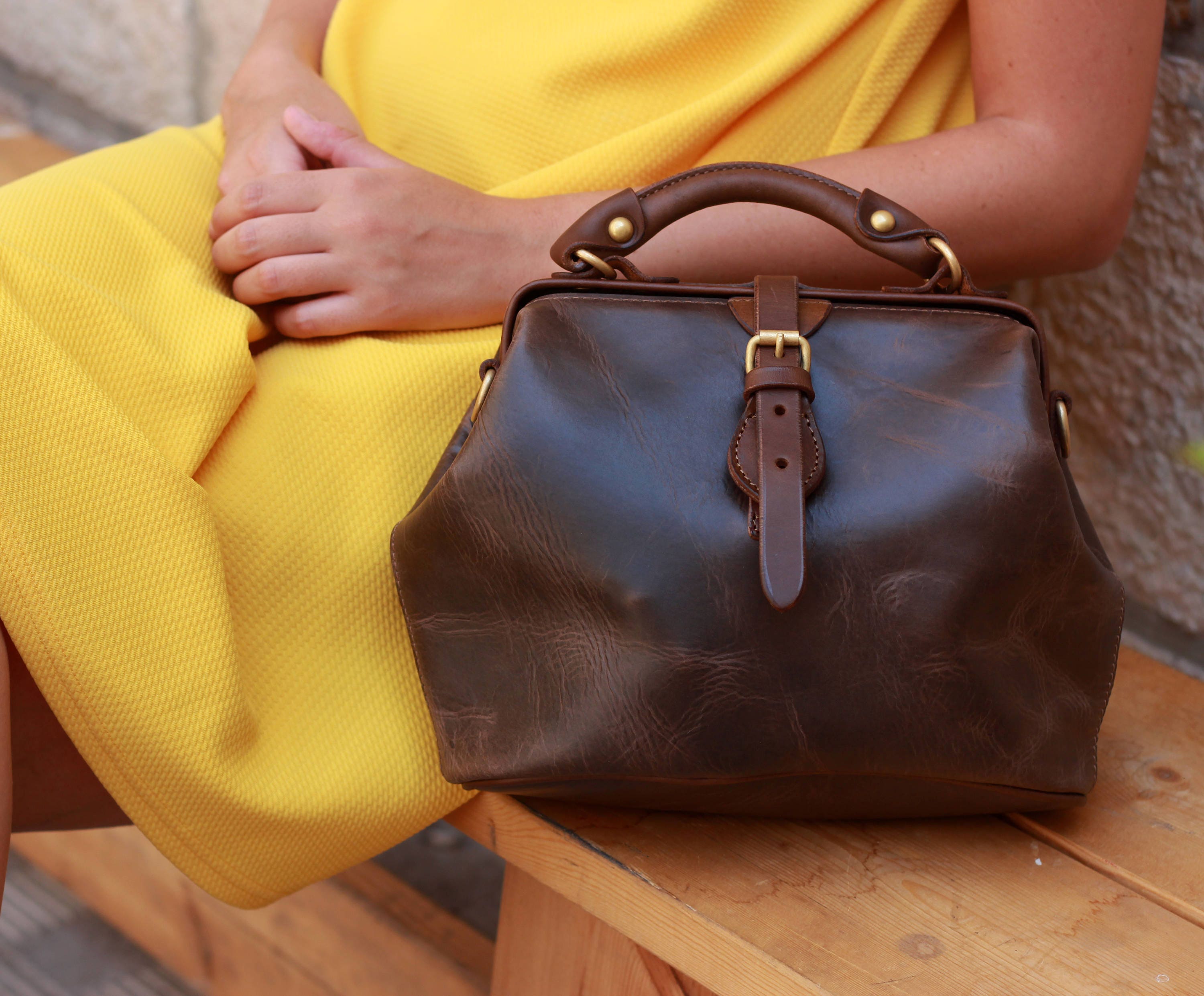 Browm Leather Purse Mini Leather Purse Brown Leather Bag Etsy