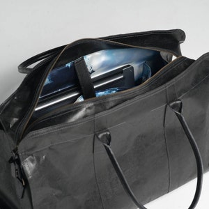 lightweight bag, Travel bag, vegan bag, Tan Overnight Bag, Tyvek Material , Weekender Bag, Oversized Travel Bag, Unisex, Traveller Gift image 10