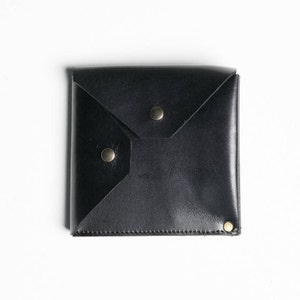 Black leather wallet, Classic Men's wallet, Wallet for Him, Christmas Gift for him, Card and Coin Wallet image 1