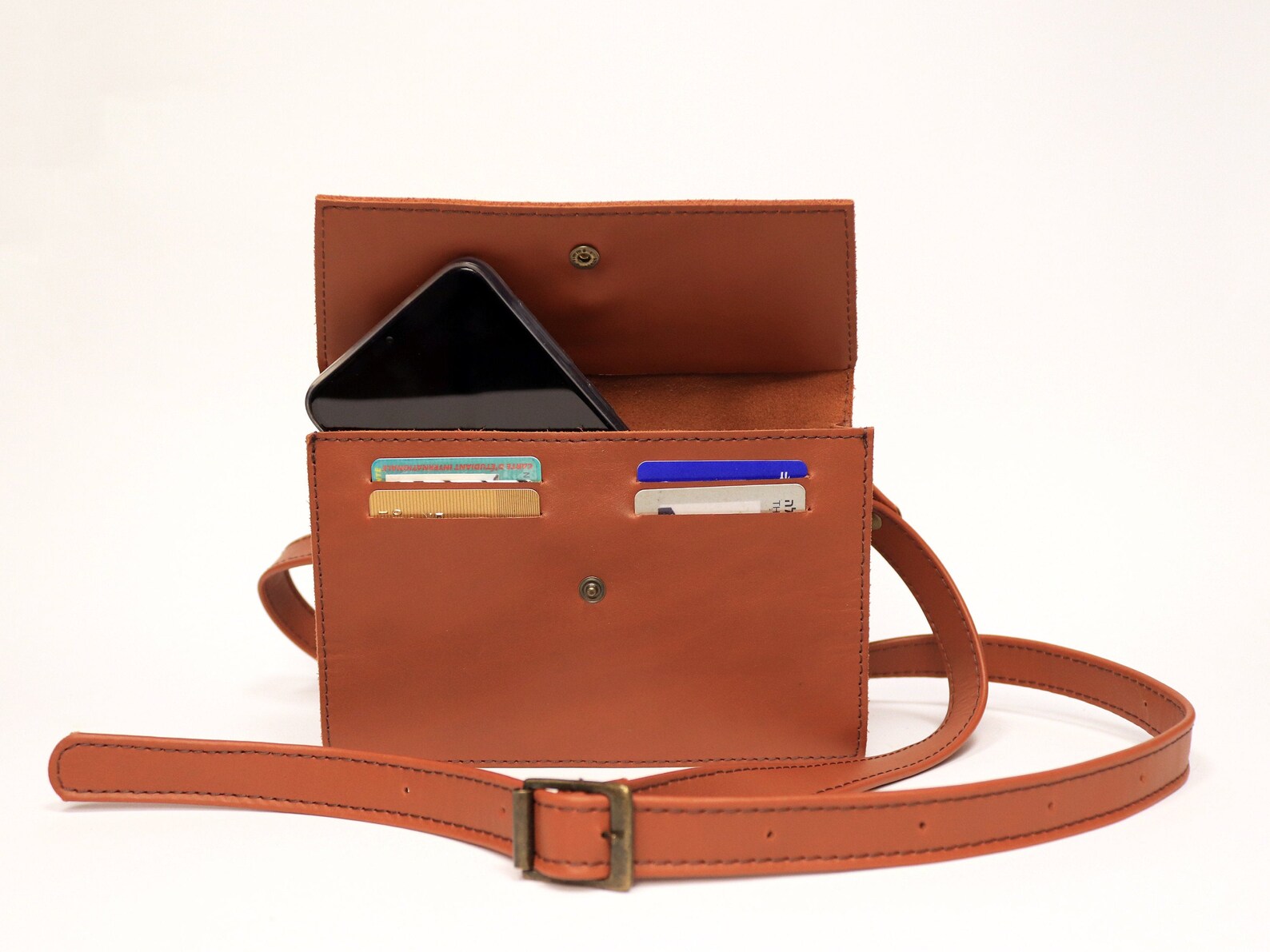 Leather Wallet Women Phone Leather Wallet Bifold Wallet - Etsy