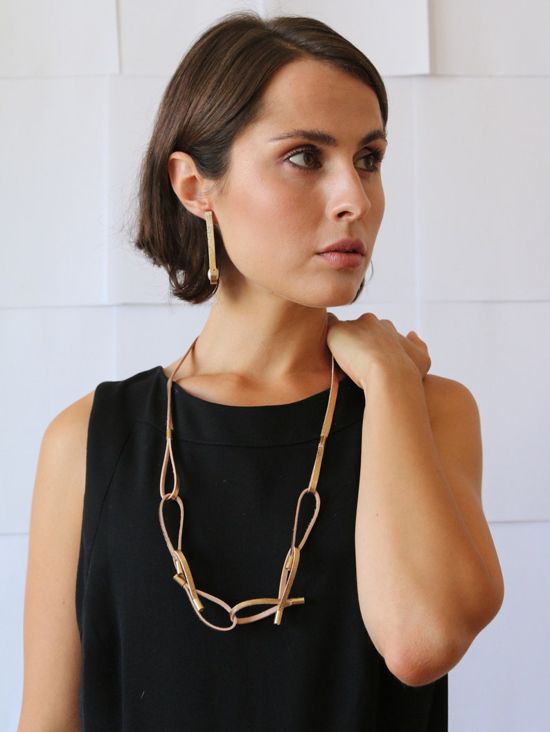 Oversize Necklace, leather necklace, statement necklace, image 3