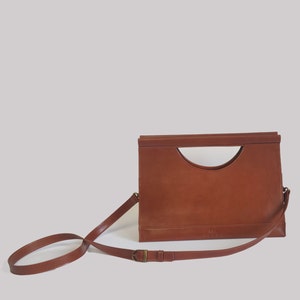 Leather Handbag, Leather Bag with Handle, Brown Leather Purse, Daily leather bag, leather handbag, Brown crossbody leather bag, image 5