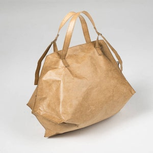 Brown Vegan bag, tyvek paper bag, Brown Tyvek tote Bag, Big Tyvek waterproof bag, Tyvek paper handbag, Vegan bag, eco bag image 7